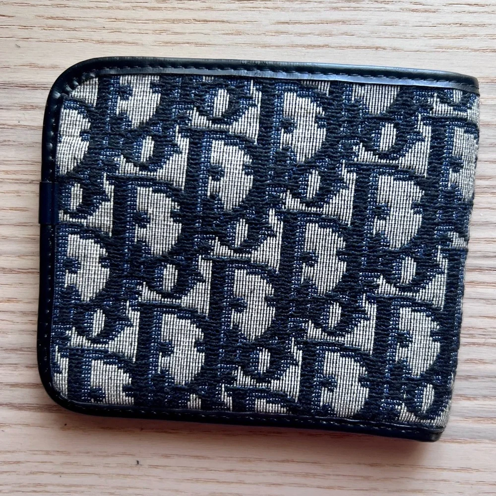 Vintage Christian Dior Trotter Bifold Wallet Navy Blue